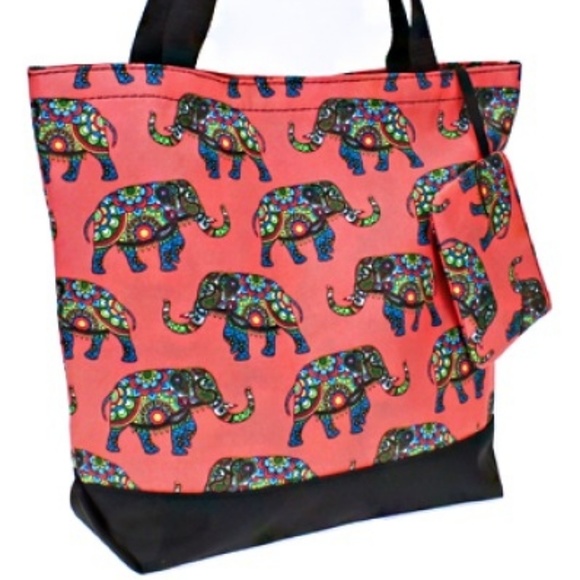 scarlettsbags Handbags - Boho Elephant Tote Bag Purse & Coin Pouch